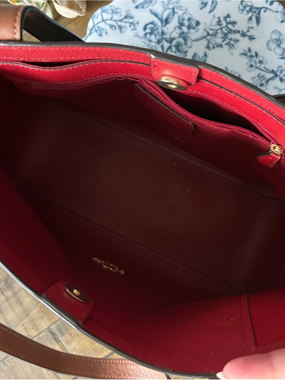 Coach Black and Brown Signature Tote with Leather Trim - Picture 5 of 6